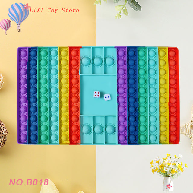 Rainbow Push Bubble Pop Fidget Stress Relief Squeeze Ball Toy for Kid Children Antistress Game Hand Simple Dimple Relax Adult