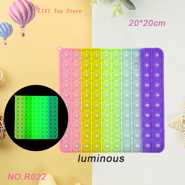 Rainbow Push Bubble Pop Fidget Stress Relief Squeeze Ball Toy for Kid Children Antistress Game Hand Simple Dimple Relax Adult