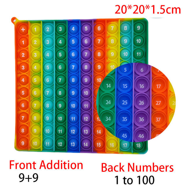 Rainbow Push Bubble Pop Fidget Stress Relief Squeeze Ball Toy for Kid Children Antistress Game Hand Simple Dimple Relax Adult