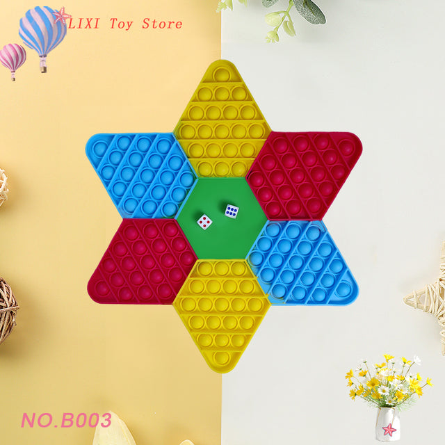 Rainbow Push Bubble Pop Fidget Stress Relief Squeeze Ball Toy for Kid Children Antistress Game Hand Simple Dimple Relax Adult