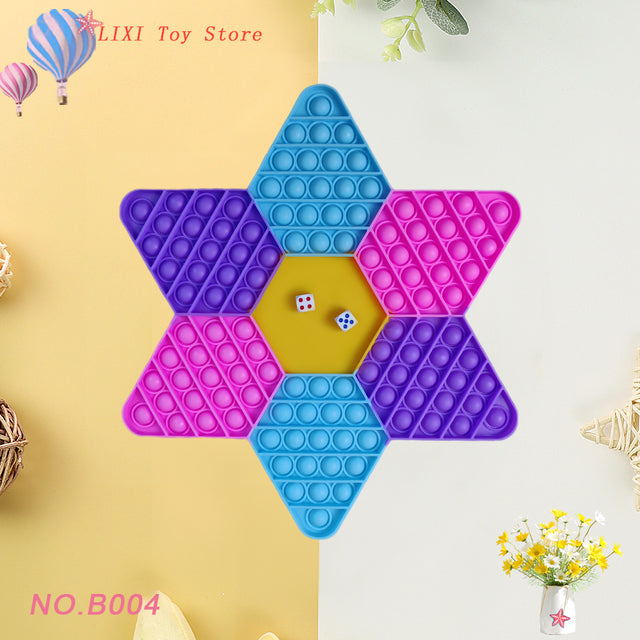Rainbow Push Bubble Pop Fidget Stress Relief Squeeze Ball Toy for Kid Children Antistress Game Hand Simple Dimple Relax Adult
