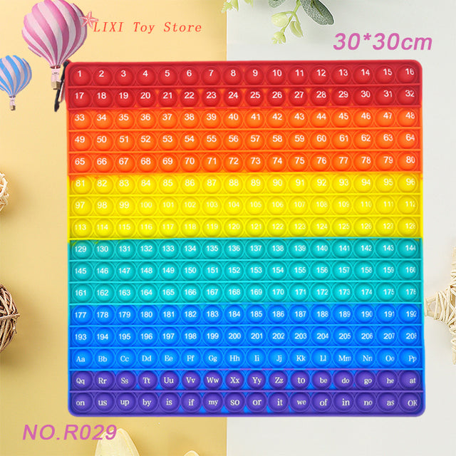 Rainbow Push Bubble Pop Fidget Stress Relief Squeeze Ball Toy for Kid Children Antistress Game Hand Simple Dimple Relax Adult