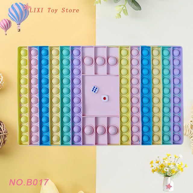 Rainbow Push Bubble Pop Fidget Stress Relief Squeeze Ball Toy for Kid Children Antistress Game Hand Simple Dimple Relax Adult