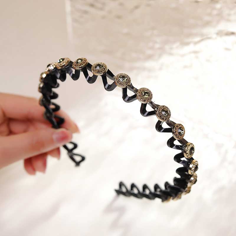 Fashion Pearl Non-Slip Rhinestone Hairbands Elastic Flower Women Hair Hoop Bands Headband Bezel Girls Hair Accessories Headdress