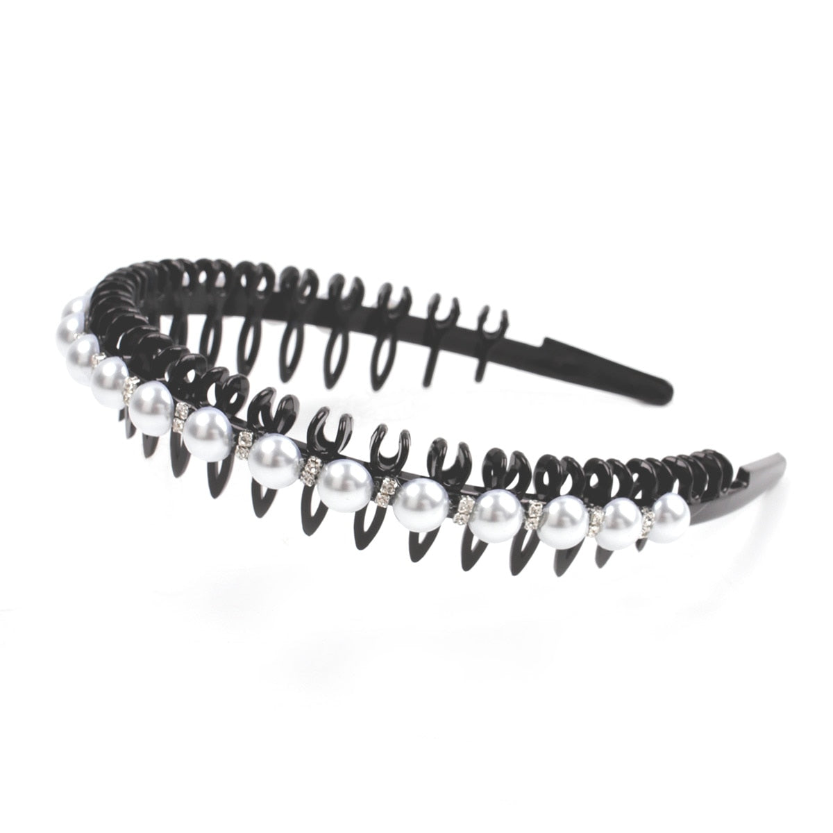 Fashion Pearl Non-Slip Rhinestone Hairbands Elastic Flower Women Hair Hoop Bands Headband Bezel Girls Hair Accessories Headdress