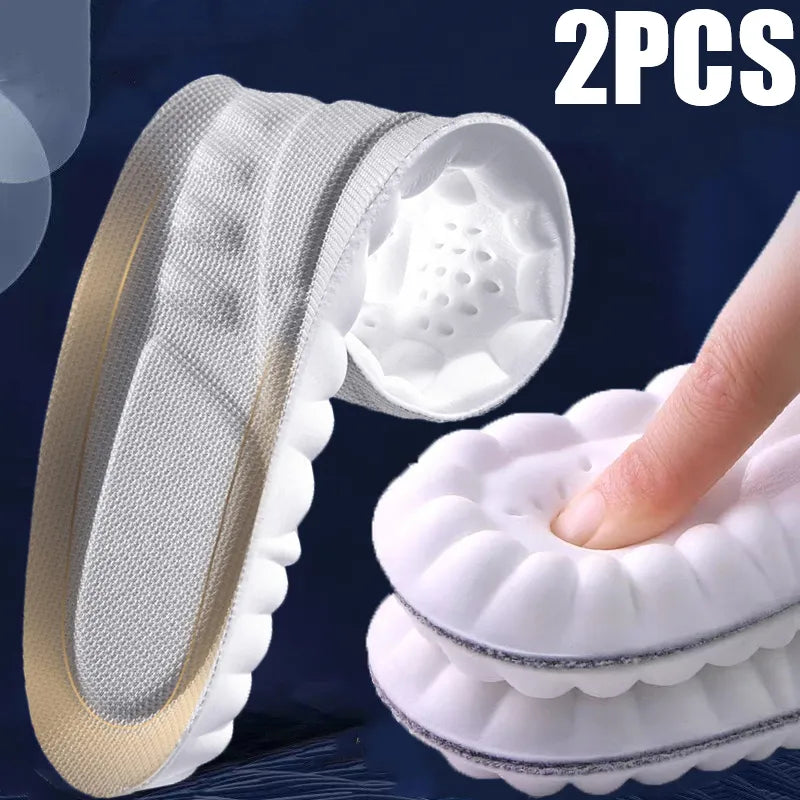 Latex Sport Insoles Soft High Elasticity Shoe Pads Breathable Deodorant Shock Absorption Cushion Arch Support Insole Men Women