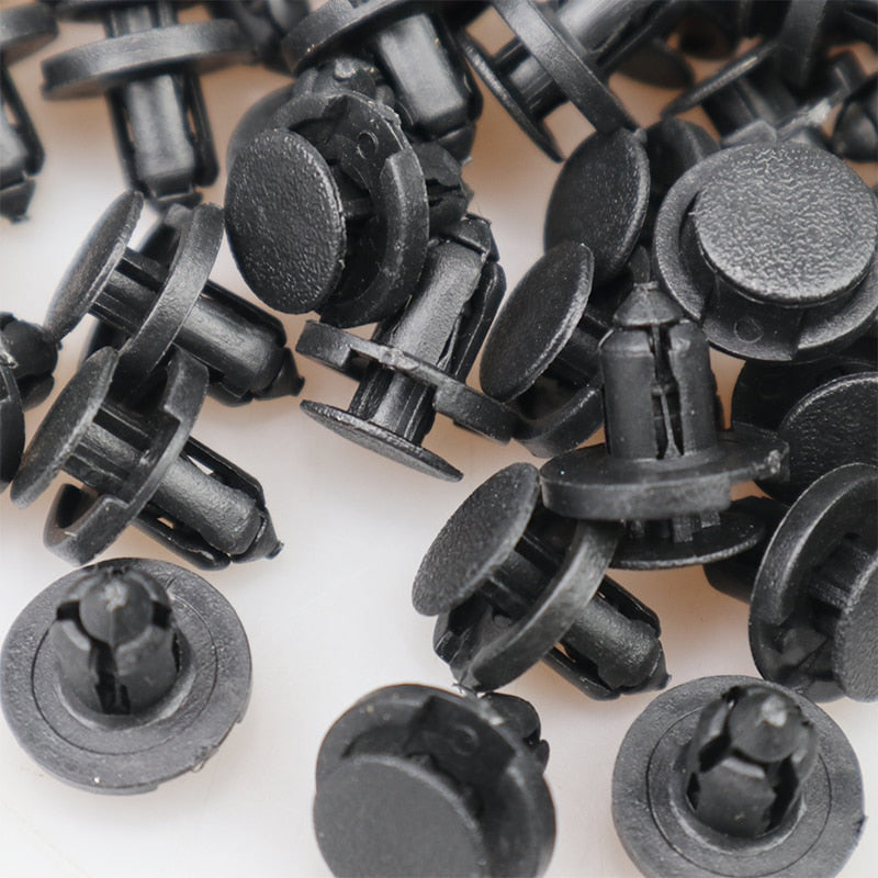 10/20/50pcs 8mm Diameter 8mm Black Vehicle Car Bumper Door Panel Fender Liner Clips Retainer Plastic Auto Fasteners Rivets Clips