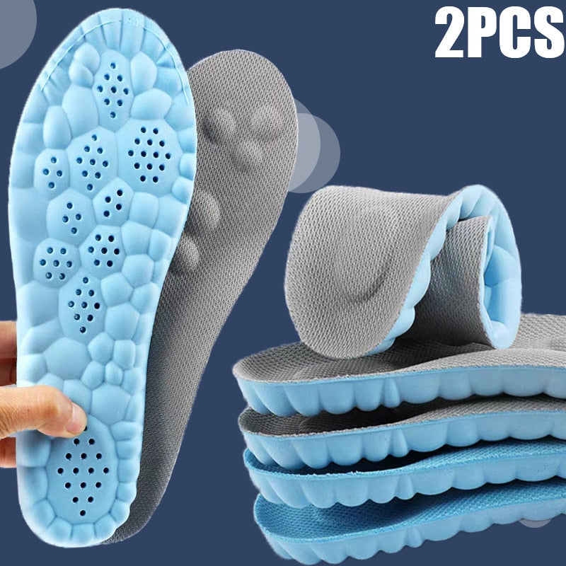 Latex Sport Insoles Soft High Elasticity Shoe Pads Breathable Deodorant Shock Absorption Cushion Arch Support Insole Men Women