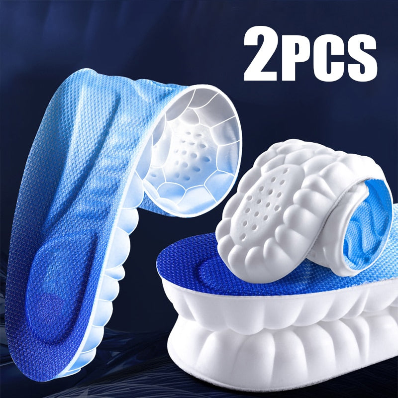 Latex Sport Insoles Soft High Elasticity Shoe Pads Breathable Deodorant Shock Absorption Cushion Arch Support Insole Men Women