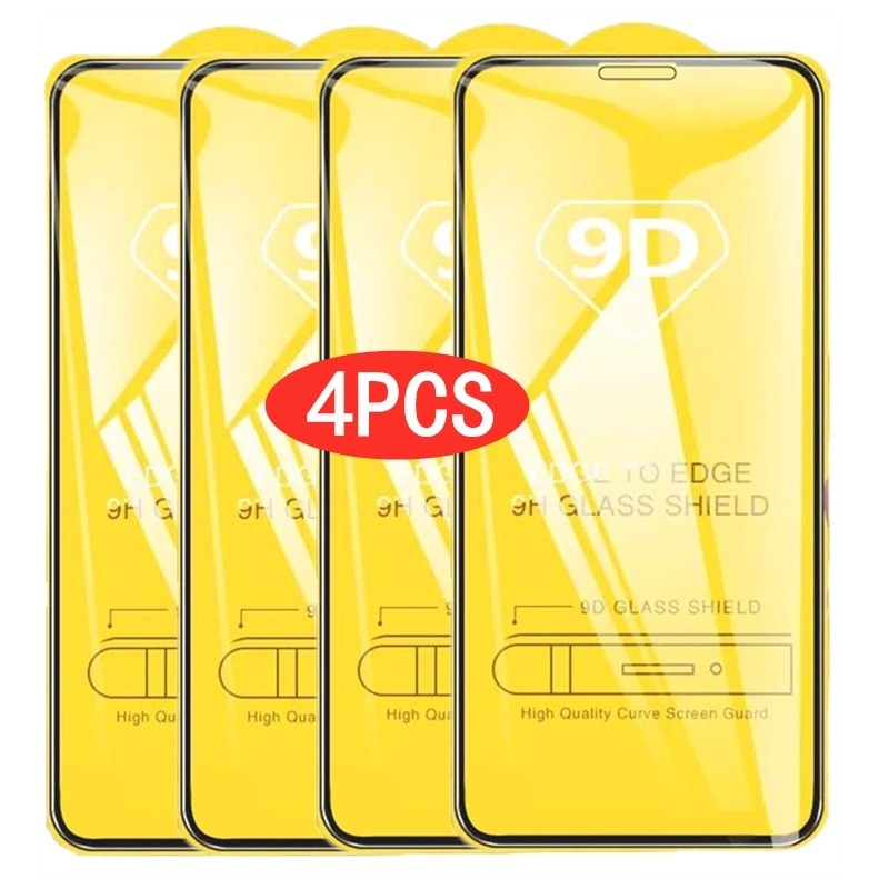 2/4PCS 9D Screen Protector Tempered Glass for IPhone 14 13 12 11 Pro Max Protective Glass for IPhone X XR XS Max 7 8 6S 14 Plus