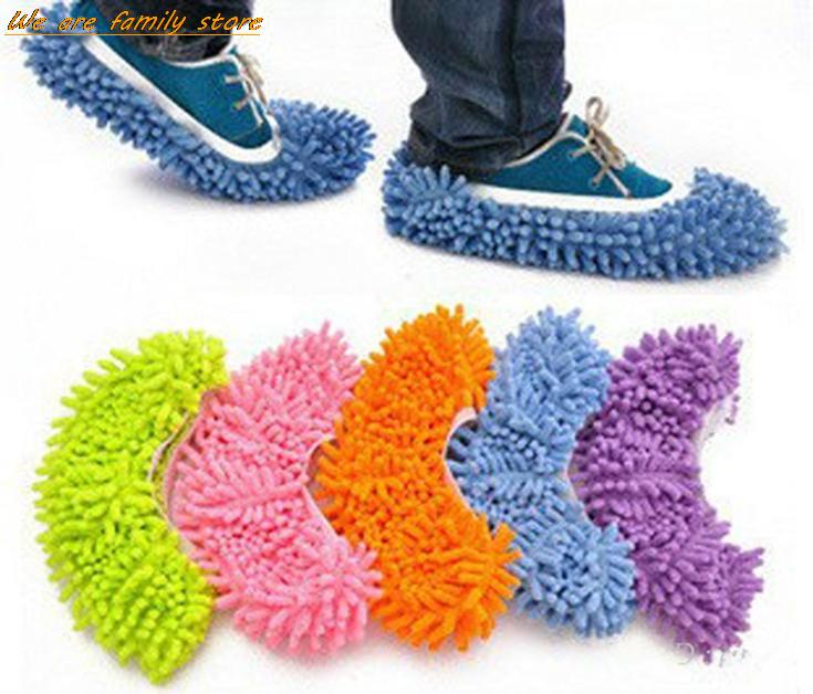 1 PC Dust Cleaner Grazing Slippers House Bathroom Floor Cleaning Mop Cloths Clean Slipper Microfiber Lazy Shoes Cover