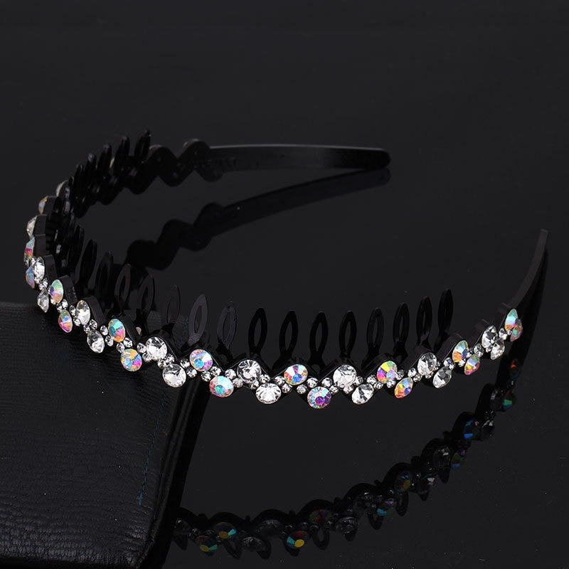 Fashion Pearl Non-Slip Rhinestone Hairbands Elastic Flower Women Hair Hoop Bands Headband Bezel Girls Hair Accessories Headdress