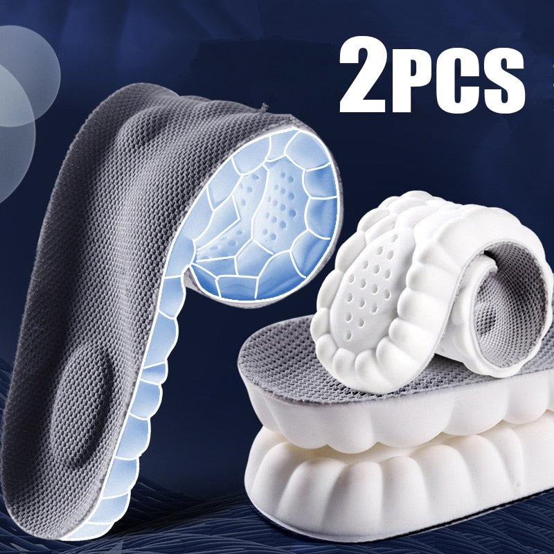 Latex Sport Insoles Soft High Elasticity Shoe Pads Breathable Deodorant Shock Absorption Cushion Arch Support Insole Men Women