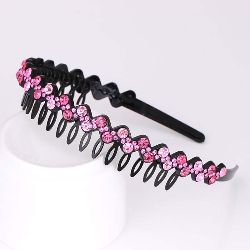 Fashion Pearl Non-Slip Rhinestone Hairbands Elastic Flower Women Hair Hoop Bands Headband Bezel Girls Hair Accessories Headdress