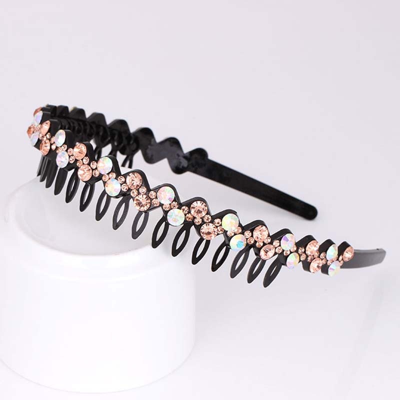 Fashion Pearl Non-Slip Rhinestone Hairbands Elastic Flower Women Hair Hoop Bands Headband Bezel Girls Hair Accessories Headdress