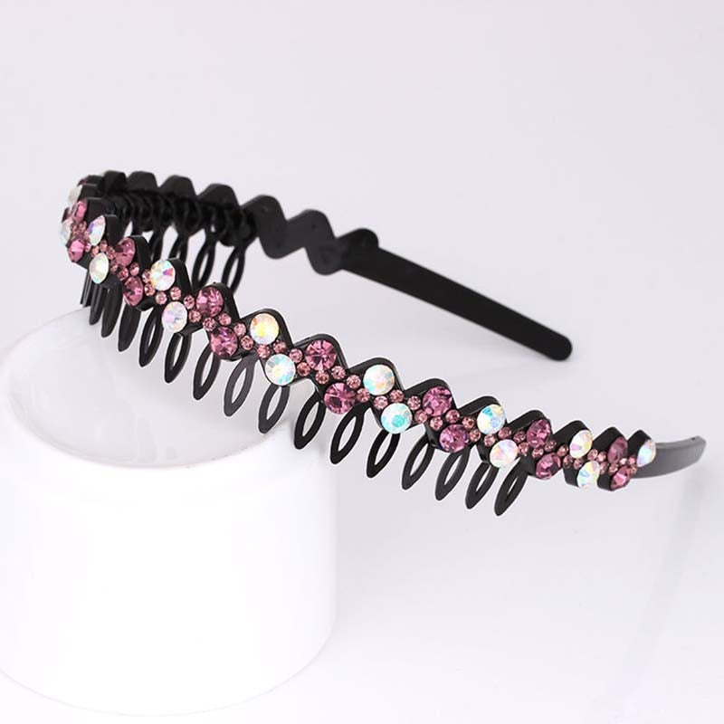 Fashion Pearl Non-Slip Rhinestone Hairbands Elastic Flower Women Hair Hoop Bands Headband Bezel Girls Hair Accessories Headdress