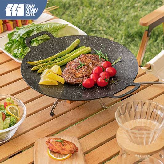 TANXIANZHE Outdoor Camping Grill Plate Korean Barbecue Plate Barbecue Meat Pot Barbecue Plate Medical Stone Frying Plate